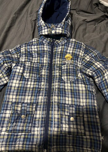 Erkek Çocuk Ekose Desenli Kapüşonlu Ceket - Görsel 5