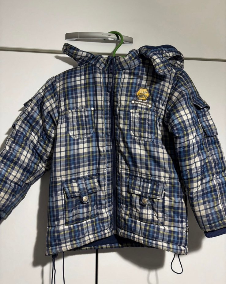 Erkek Çocuk Ekose Desenli Kapüşonlu Ceket - Görsel 3