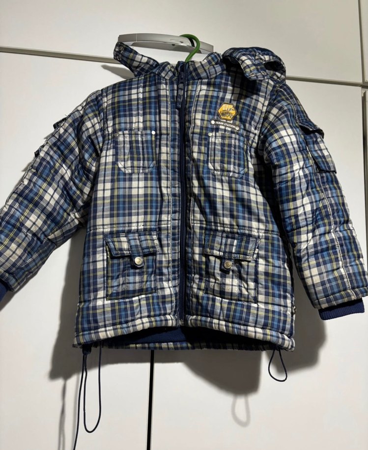 Erkek Çocuk Kapüşonlu Ekose Mont - Görsel 4