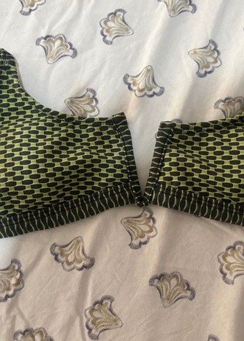 Yeşil Yılan Desenli Mini Bohem Sütyen - Görsel 2