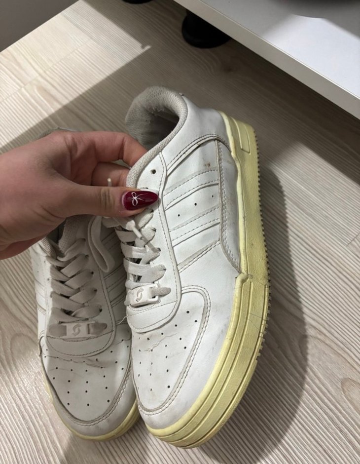 Beyaz Bağcıklı Kadın Spor Ayakkabı - Görsel 3