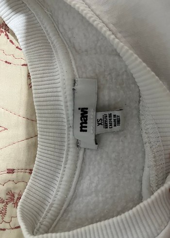 Mavi Baskılı Beyaz Kadın Sweatshirt - Görsel 2