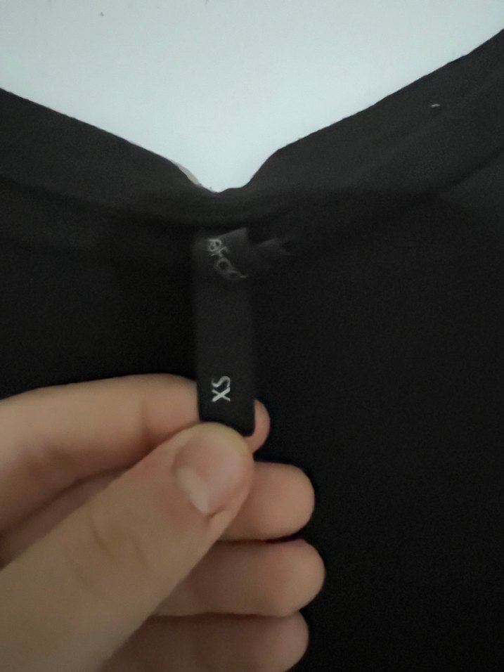 Kadın Siyah Kısa Kollu Basic Tişört - Görsel 3