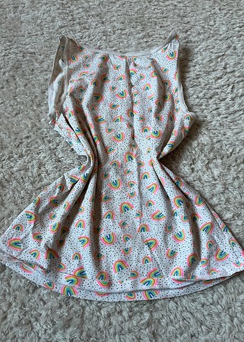 Kız çocuk gökkuşağı desenli kurdele detaylı atlet - Görsel 2