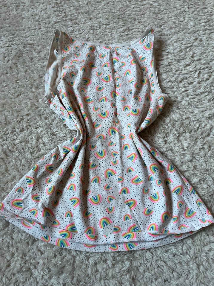 Kız çocuk gökkuşağı desenli kurdele detaylı atlet - Görsel 2