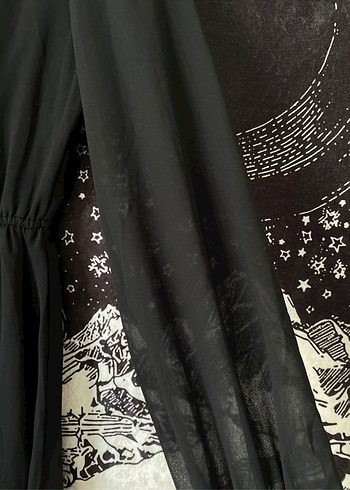 Kadın Tüllü Siyah Kısa Elbise - Görsel 3