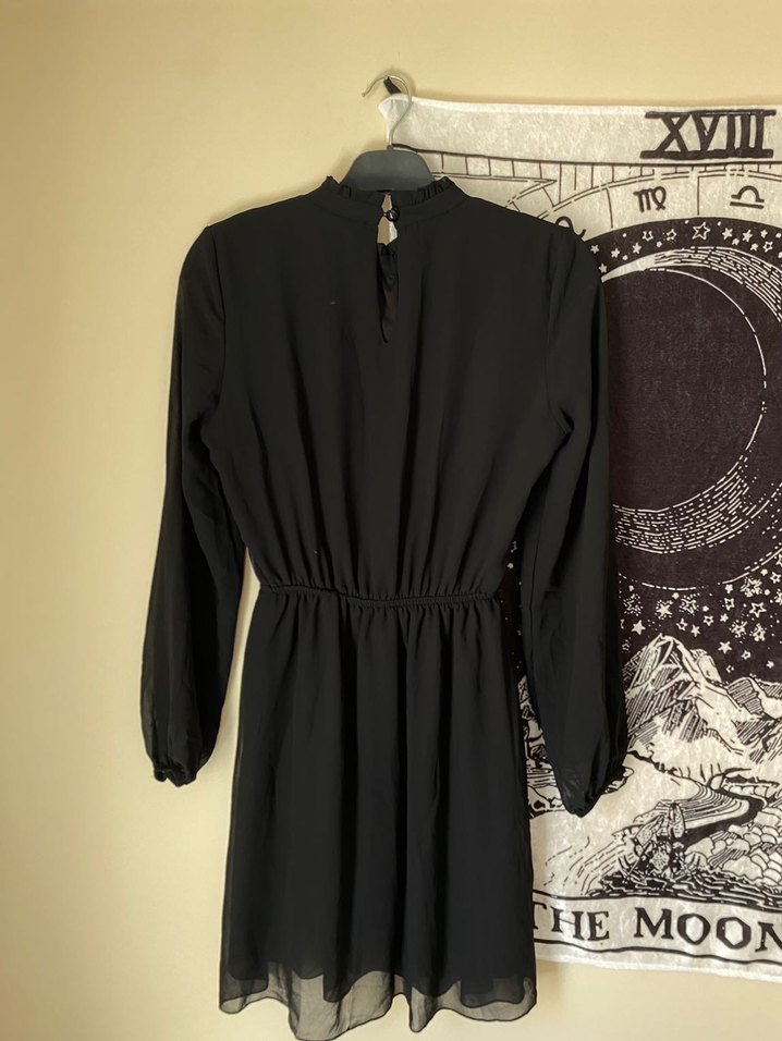 Kadın Tüllü Siyah Kısa Elbise - Görsel 2