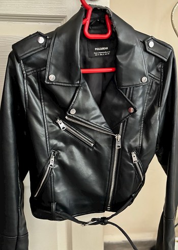 Siyah Deri Biker Ceket - Görsel 2