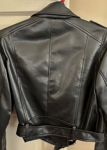 Siyah Deri Biker Ceket - Görsel 3