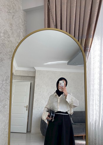 Beyaz Pamuk Midi Gömlek - Günlük Şıklık - Görsel 3