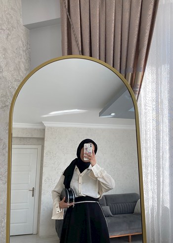 Beyaz Pamuk Midi Gömlek - Günlük Şıklık - Görsel 4