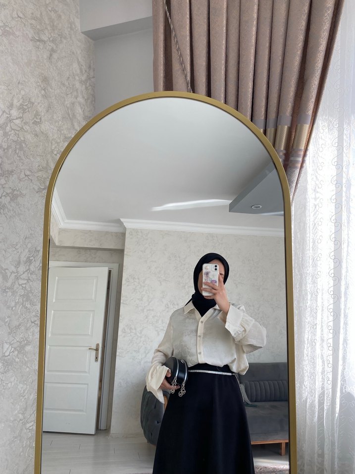 Beyaz Pamuk Midi Gömlek - Günlük Şıklık - Görsel 3