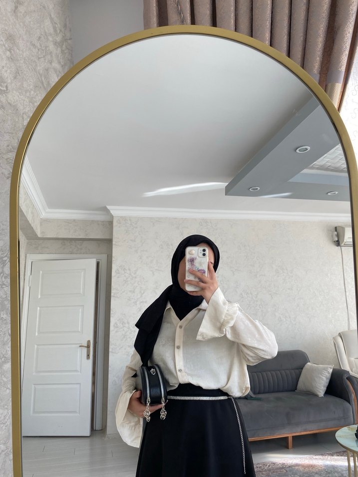 Beyaz Pamuk Midi Gömlek - Günlük Şıklık - Görsel 2