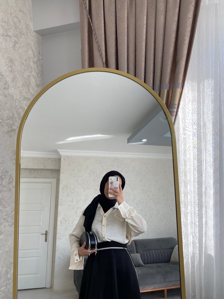 Beyaz Pamuk Midi Gömlek - Günlük Şıklık - Görsel 4