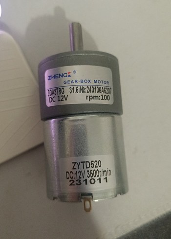 YÜKSEK TORK 12V DC Motor(redüktörlü) - Görsel 2