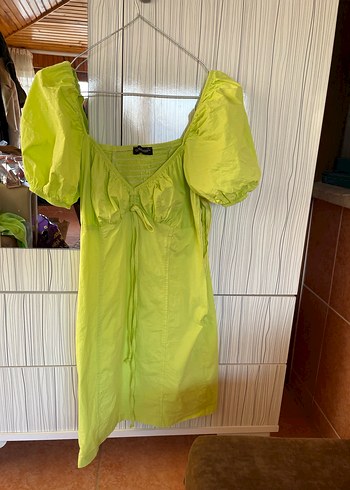 Yeşil Drapeli Midi Elbise - Görsel 2