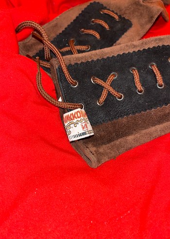 Kahverengi Süet Vakko Vintage Kadın Eldivenleri - Görsel 5