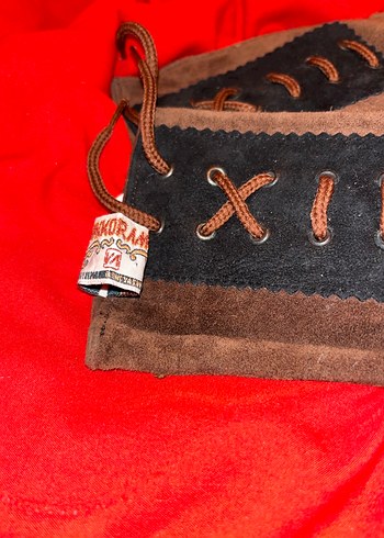 Kahverengi Süet Vakko Vintage Kadın Eldivenleri - Görsel 6