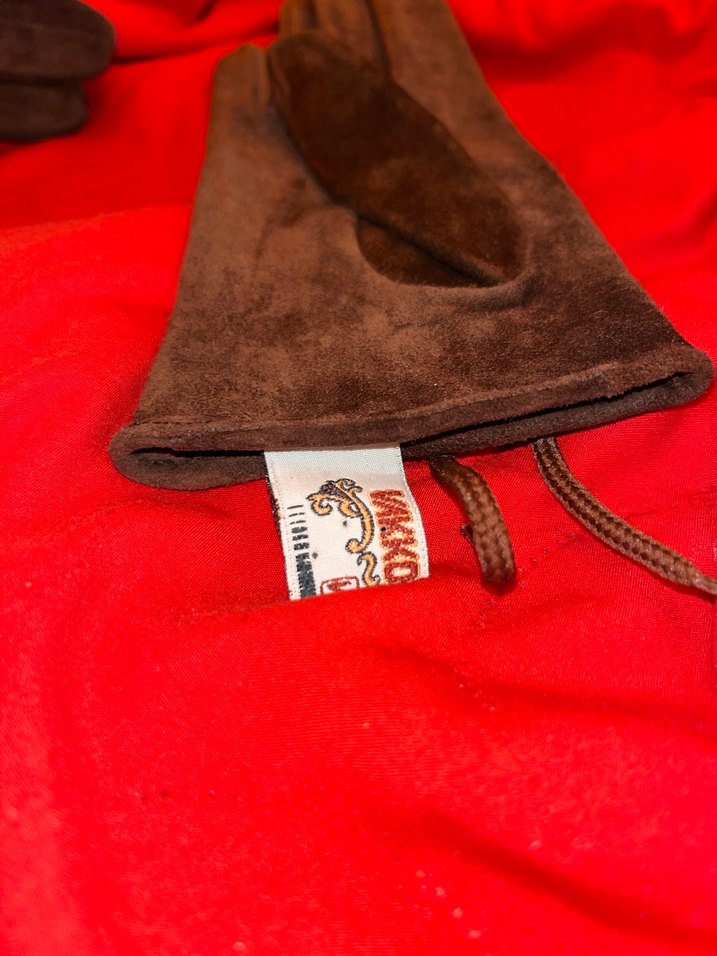 Kahverengi Süet Vakko Vintage Kadın Eldivenleri - Görsel 2