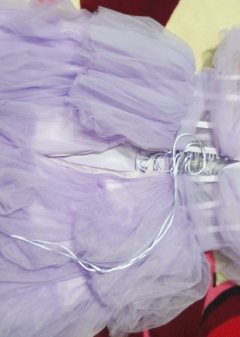 Mor Straplez Mini Abiye Elbise - Görsel 3