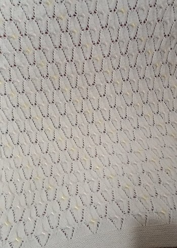 Beyaz Örgü Bebek Battaniyesi - Görsel 4