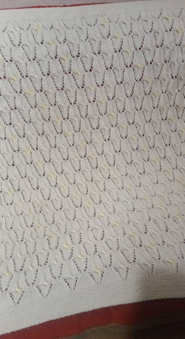 Beyaz Örgü Bebek Battaniyesi - Görsel 4