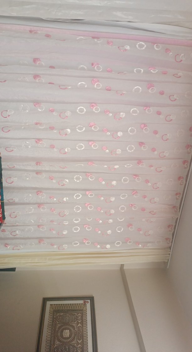 Nakışlı Pembe Pastel Tül Perde - Görsel 5