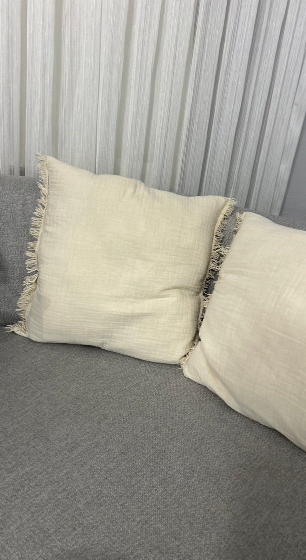 Bohem Gri-Bej Püsküllü Kırlent - Görsel 2