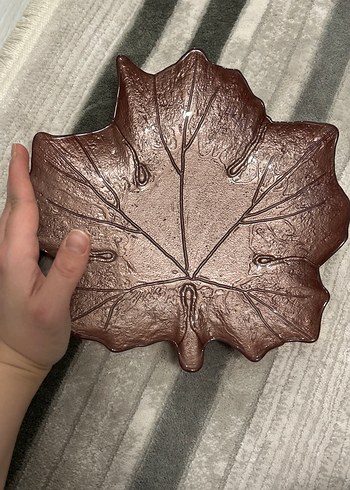Kahverengi Yaprak Şeklinde dekoratif tabak - Görsel 2