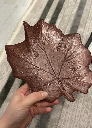 Kahverengi Yaprak Şeklinde dekoratif tabak - Görsel 4