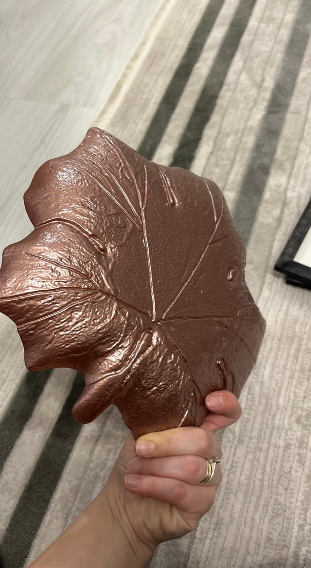 Kahverengi Yaprak Şeklinde dekoratif tabak - Görsel 3