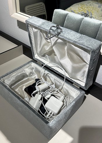 Gri Kadife Makyaj Düzenleyici Kutusu - Görsel 2