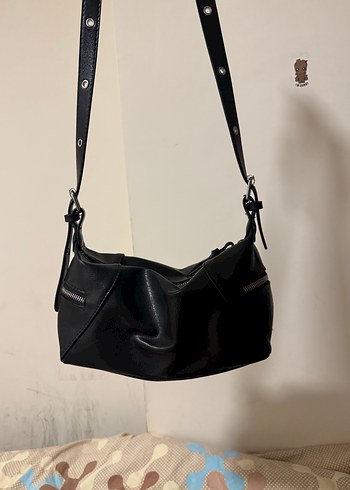 Siyah Deri Gotik Kadın Çantası - Görsel 2