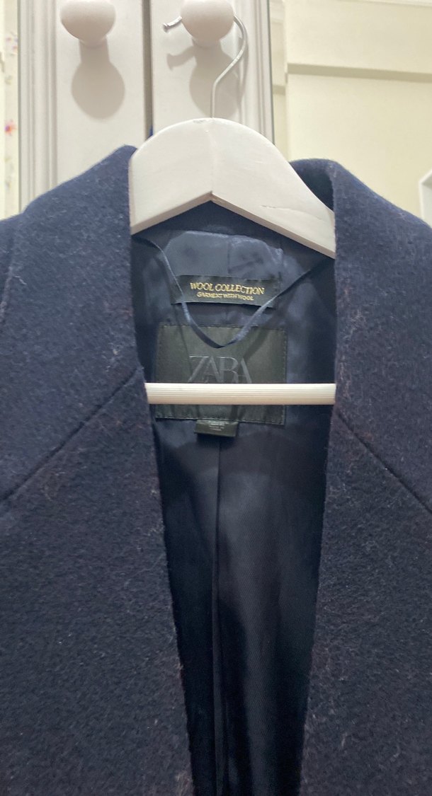 Zara lacivert yün ceket - Görsel 3