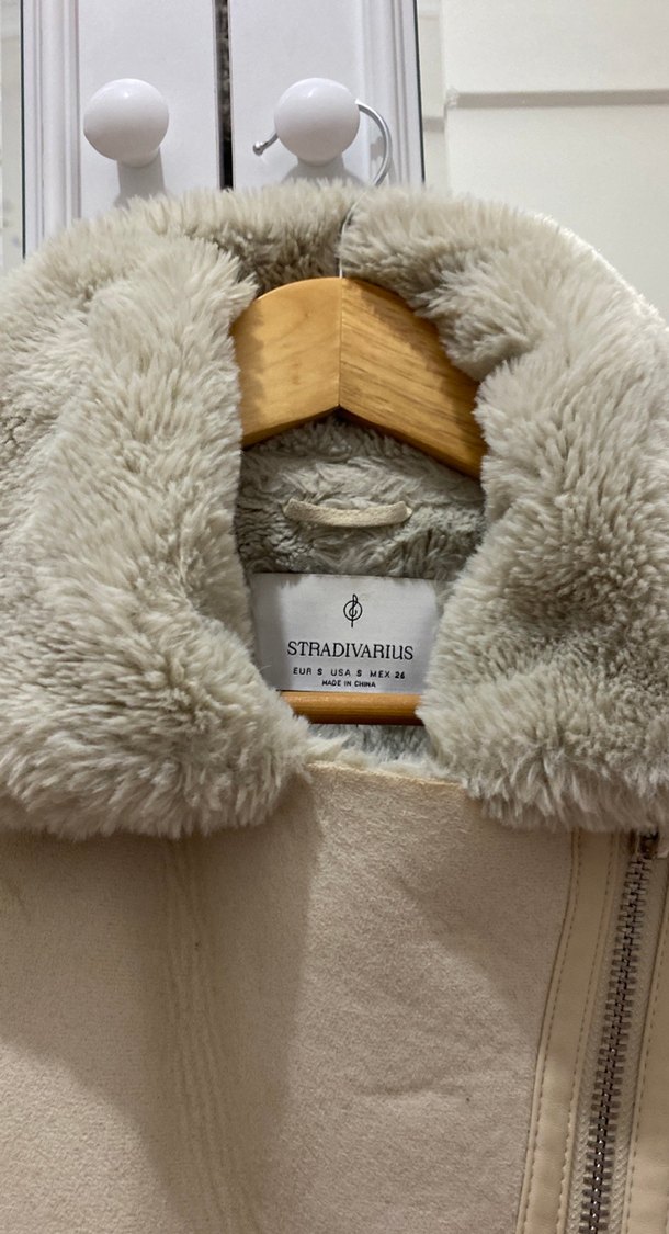 Kadın Bej Süet Kürklü Ceket - Görsel 3