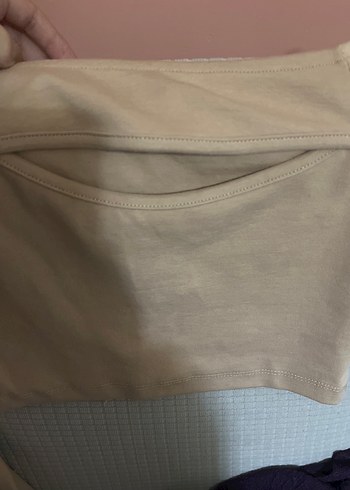 Bej Straplez Uzun Kollu - Görsel 2