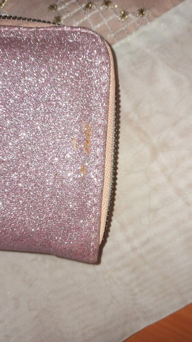 Pembe Simli Deri Kadın Portföy Cüzdan - Görsel 4