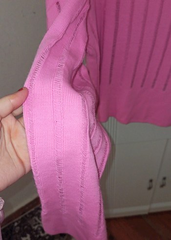 Pembe Triko Kadın Kazak ve eteği takım - Görsel 2