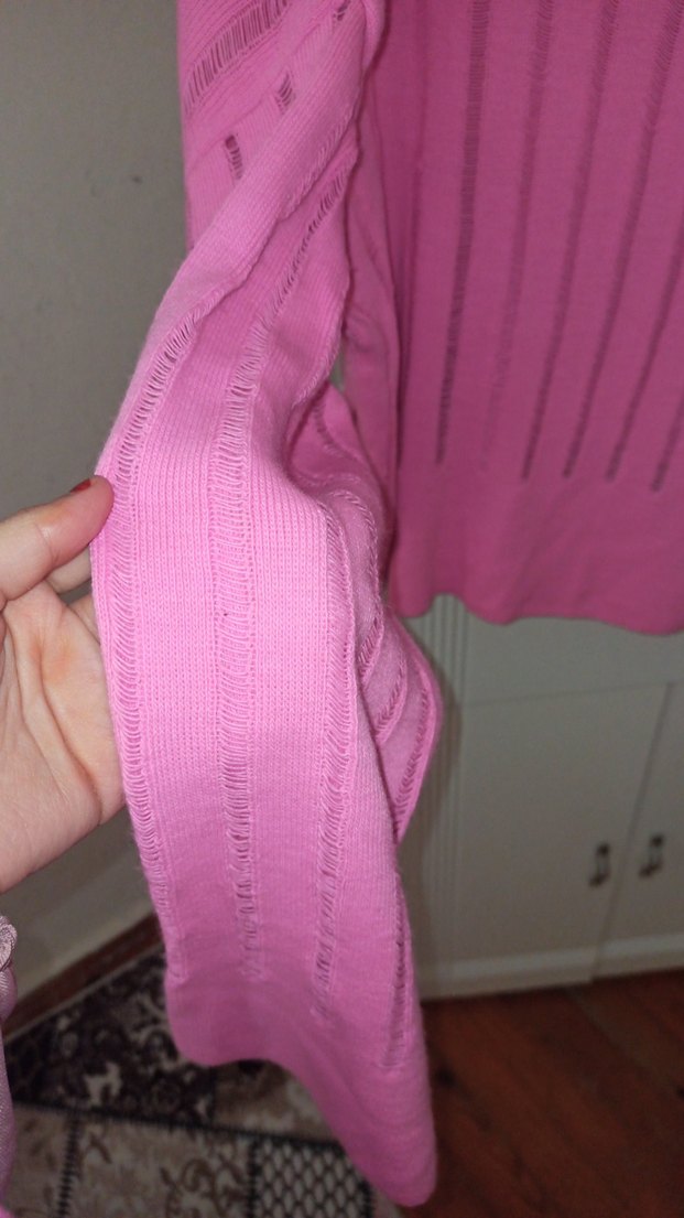 Pembe Triko Kadın Kazak ve eteği takım - Görsel 2