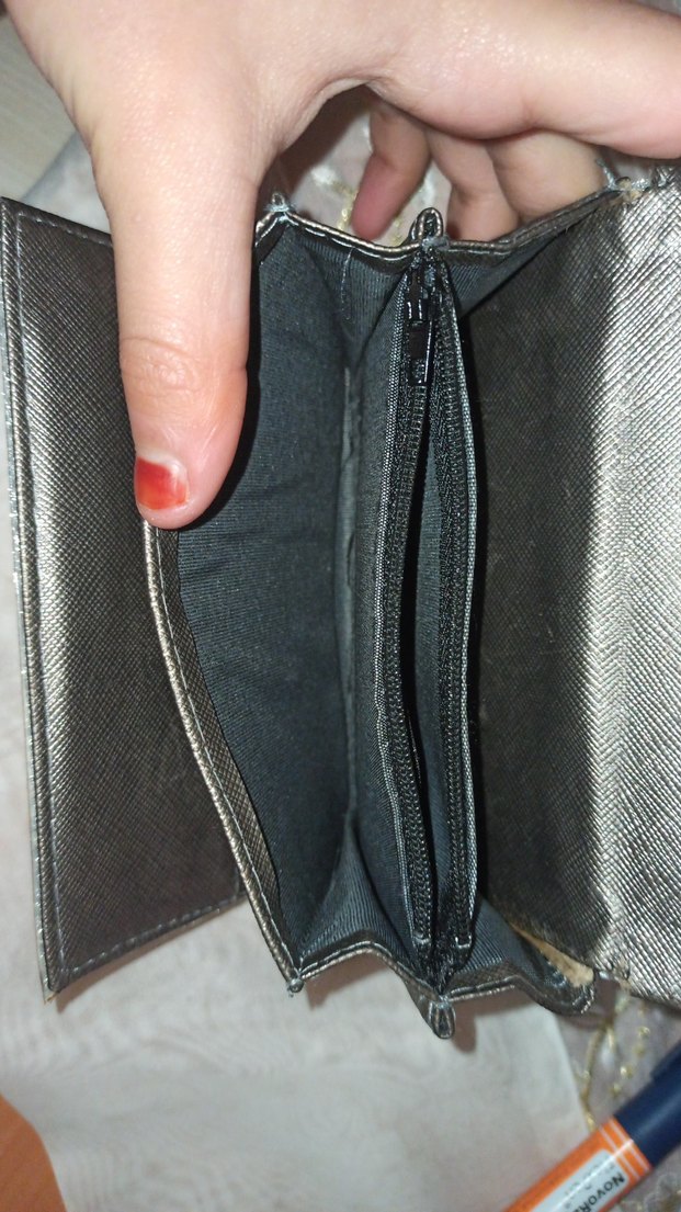 Bohem Gri Deri Kadın Cüzdan - Görsel 4