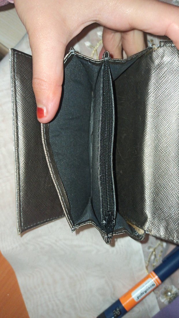 Bohem Gri Deri Kadın Cüzdan - Görsel 5