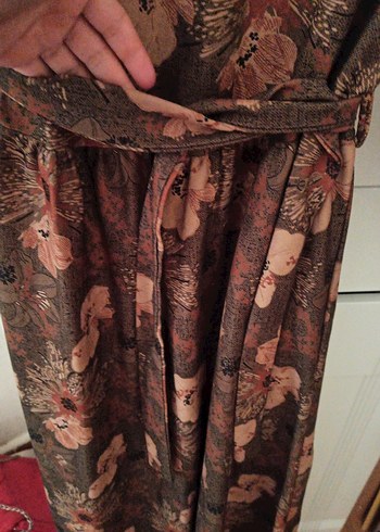 Bohem Çiçek Desenli Uzun Elbise - Görsel 3