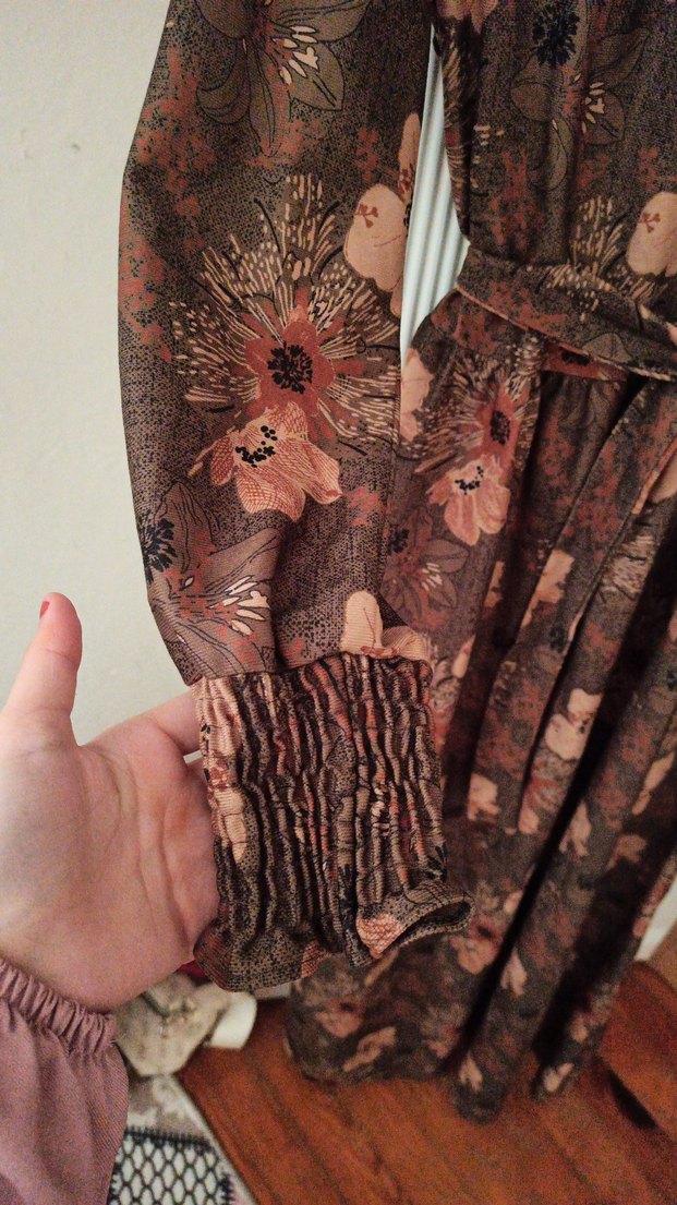 Bohem Çiçek Desenli Uzun Elbise - Görsel 2