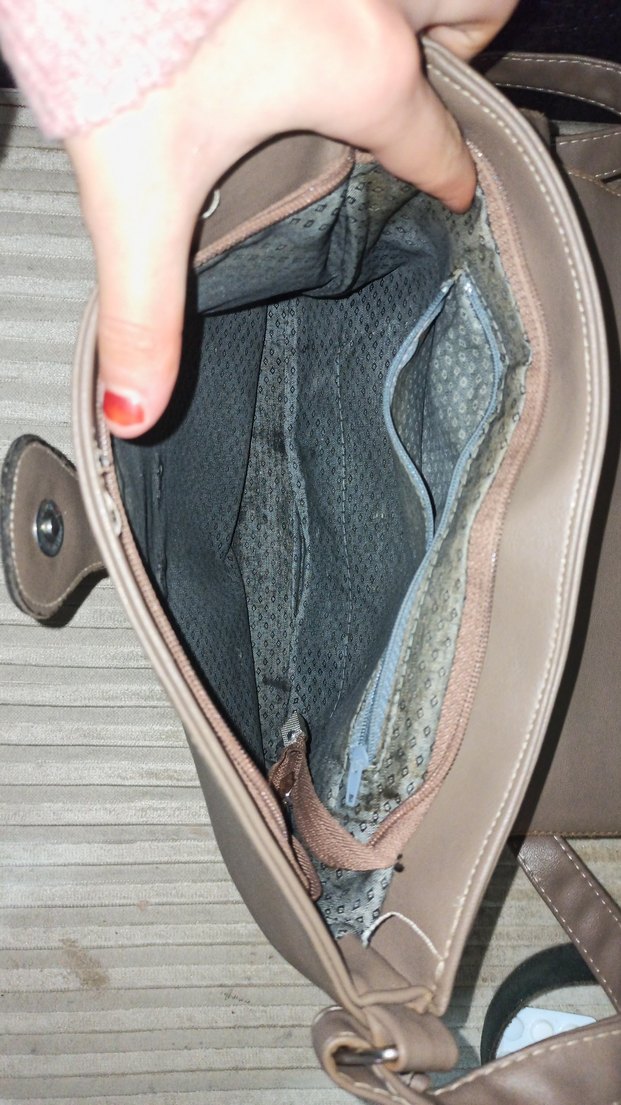 Gri Kahverengi Deri Kadın Çanta - Görsel 3