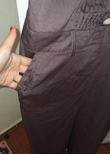 Düğmeli Keten Tulum - Görsel 3