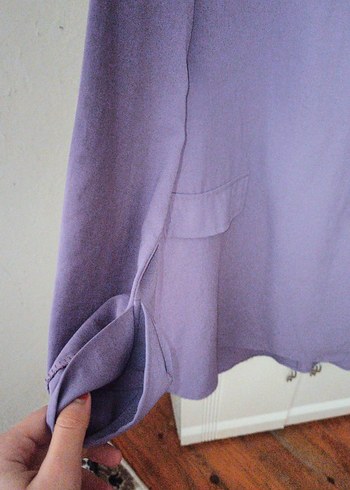 Mor, Uzun Kollu, Salaş Kesim Kadın Tunik - Görsel 2