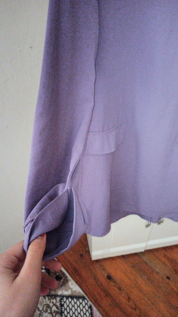 Mor, Uzun Kollu, Salaş Kesim Kadın Tunik - Görsel 2