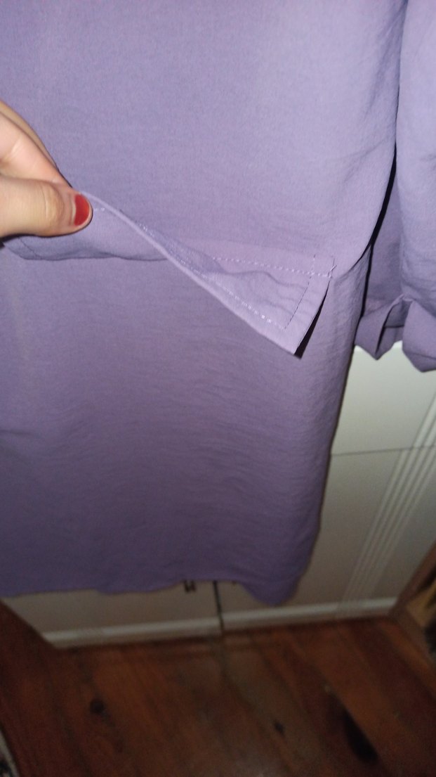 Mor, Uzun Kollu, Salaş Kesim Kadın Tunik - Görsel 3