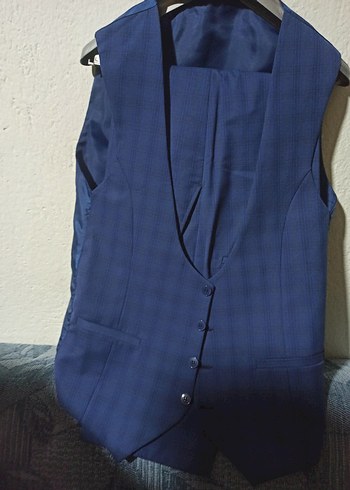 Lacivert Kareli Erkek Takım Ceketi - Görsel 3