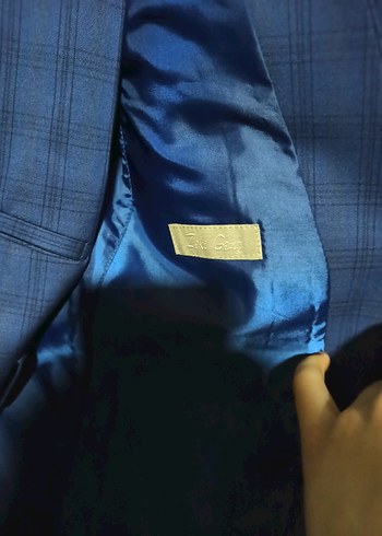 Lacivert Kareli Erkek Takım Ceketi - Görsel 8